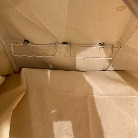 Canvas Garment Bag / Suit Bag white canvas 48 inch long 3 hanger metal frame - Picture 4 of 5